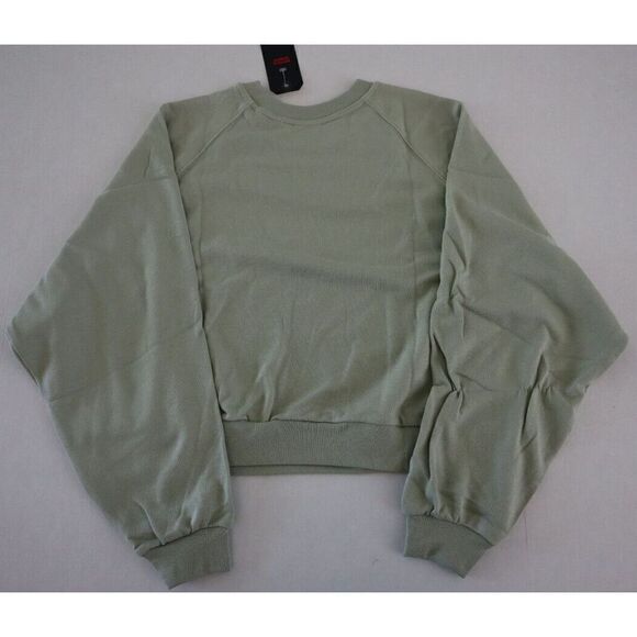 Levi's 18722005 Women's Sz L Light Green Logo Cropped Long Sleeve Sweatshirt $50 - Picture 2 of 5